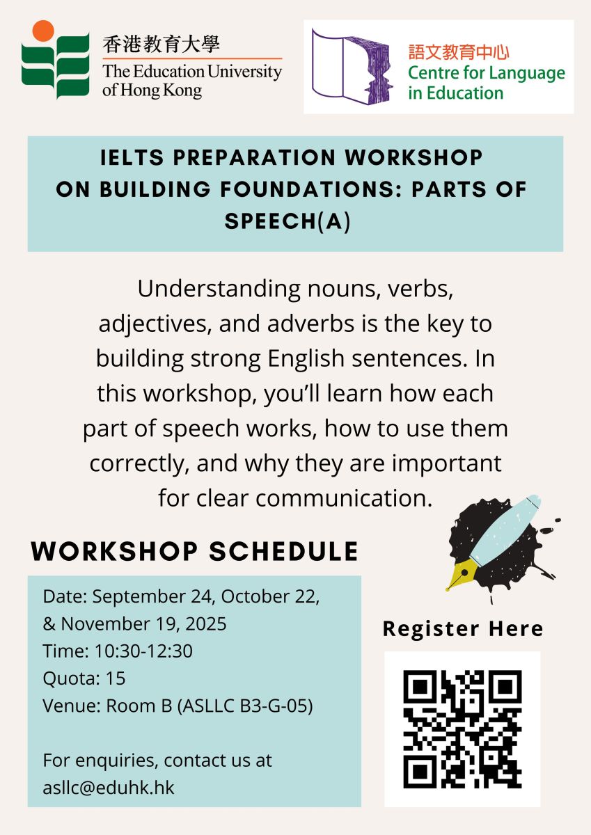 IELTS Preparation Workshop on Building Foundations: Parts of speech(A)