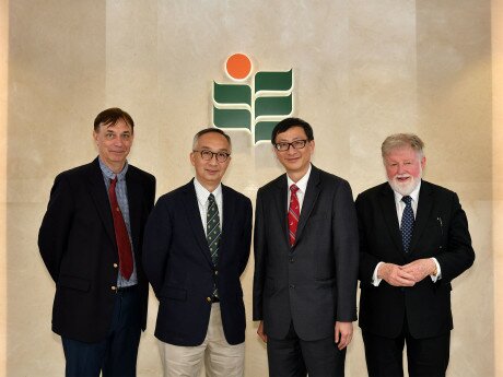 (from left) Professor Bob Adamson, Chair Professor of Curriculum Reform; Professor Lui Tai-lok, Vice President (Research and Development); Professor John Lee Chi-kin, Vice President (Academic); and (Hon) Professor Rupert Maclean, Honorary Professor of Department of International Education.