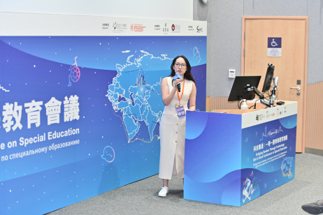 Ms. Madina Suleimen, Head of Social and Inclusive Education Research Center at SDU University delivers a keynote speech