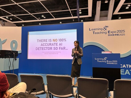 EdUHK scholar Dr Jess Lou Jiahui presents at the Learning and Teaching Expo 2025 