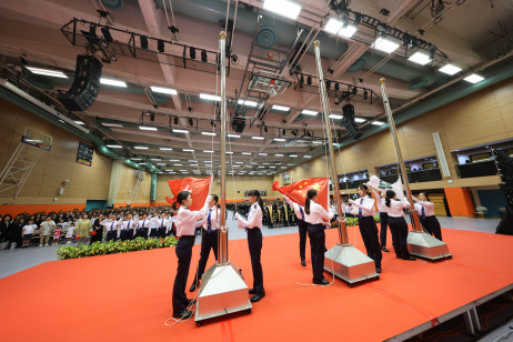 教大举行开学日升旗礼，培养师生对国家归属感