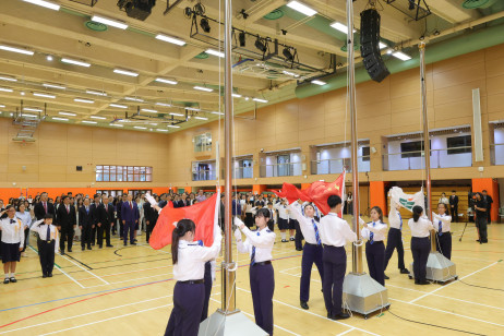 The flag-raising ceremony brings together the senior management, staff and students of the University