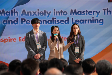 Inspire Education Limited (EASE Fund winning team) presents their innovative idea during the Elevator Pitch Showcase