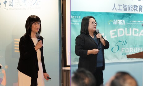 Invited Speakers are Professor Song Yanjie  (left) and Dr Sun Daner (right) from the Department of Mathematics and Information Technology at EdUHK 