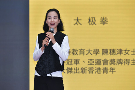 The world champion and Asian Games medallist Miss Chen Suijin, also Assistant Project Manager in the Office of the President at EdUHK, serves as a keynote speaker at the symposium