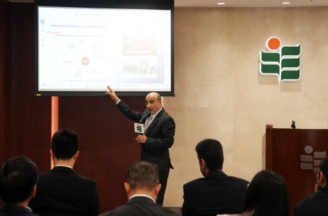 Professor Ahmed Ali Al Raeesi, Vice Chancellor of UAEU, introduces the university at the Joint International Symposium