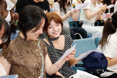 Students playing Bingo games
