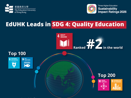 EdUHK Ranks 2nd Globally in SDG 4 (Quality Education), Debuts in THE Sustainability Impact Ratings 2026